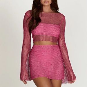 Meshki Diamente Mesh set in pink